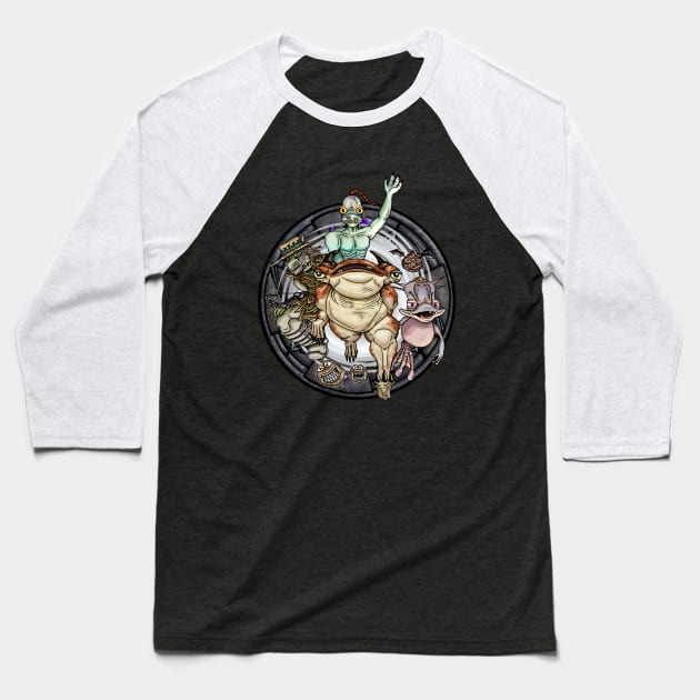 Oddworld Heroes Baseball T-Shirt by WarioPunk